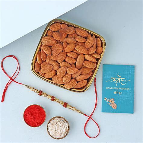 Sneh Rudraksha Holy Rakhi Almonds Gift Exp Uk Gift Sneh Rudraksha