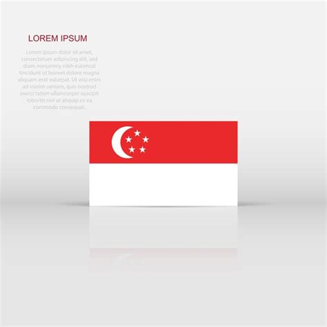 Ícone De Bandeira De Singapura Em Estilo Plano Sinal Nacional Vetor