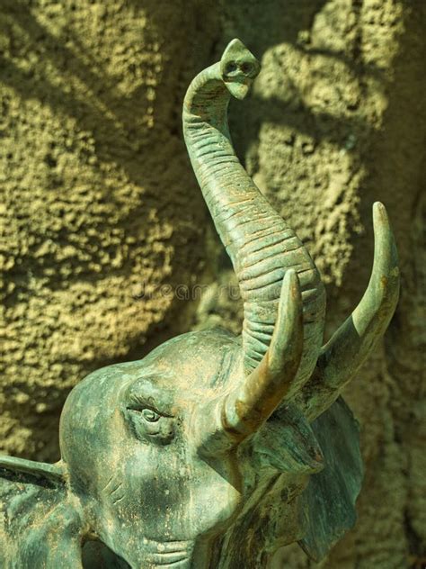 Close-up of Elephant Statue at Topeka Zoo Stock Image - Image of ...