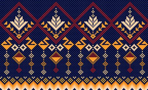 Geometric ethnic pattern, Vector embroidery ethnic background, Orange ...