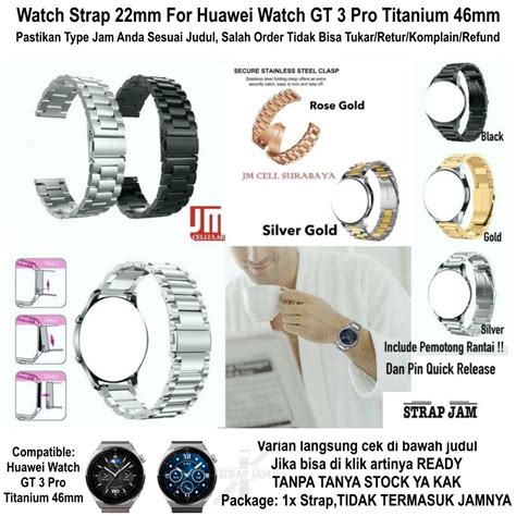 Jual QRS Strap Huawei Watch GT3 GT 3 Pro 46mm Tali Jam 22mm Stainless