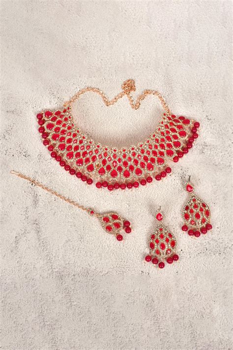 Buy Nayaab By Aleezeh Stone Studded Choker Jewellery Set Online Aza