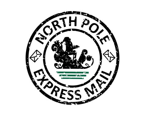 Premium Vector North Pole Express Mail Grunge Rubber Stamp Design