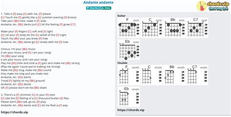 Chord Andante Andante Tab Song Lyric Sheet Guitar Ukulele