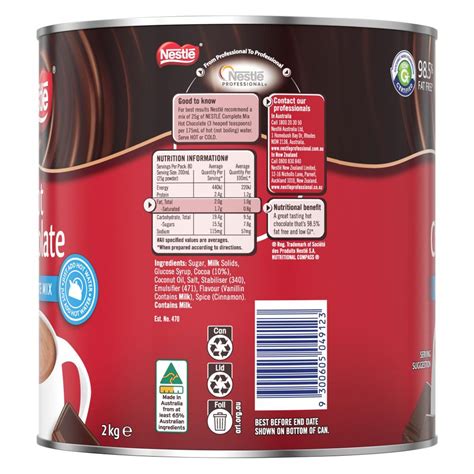 Nestle Hot Chocolate Complete Mix Tin 2kg Winc