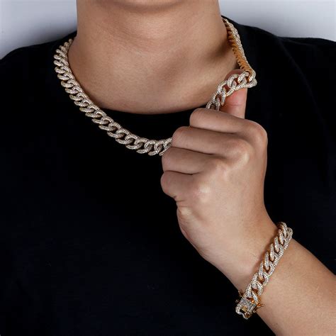 2021 Hip Hop Jewelry Luxury Designer Necklace Mens Cuban Link Gold Iced