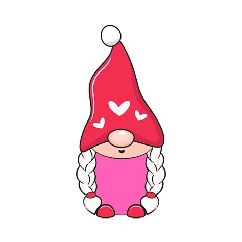 Premium Vector Cute Cartoon Valentines Day Gnome Vector Illustration