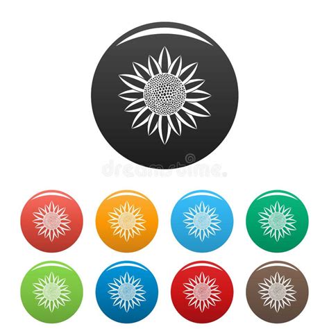 Vector Fijado Iconos Del Color De La Semilla De Girasol Ilustraci N Del