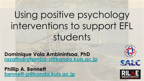 PDF Using Positive Psychology Interventions To Support EFL Students