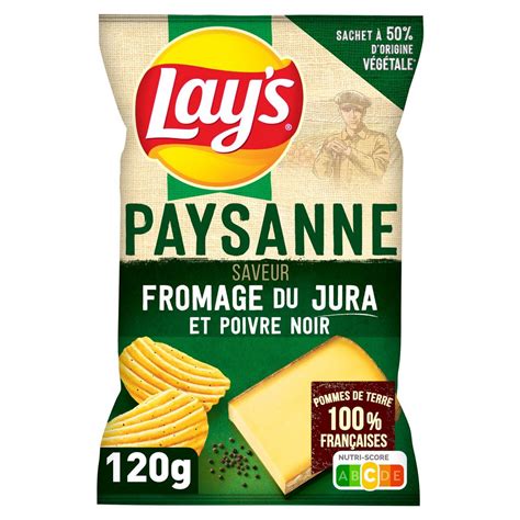 LAY S Chips Paysanne Saveur Fromage Du Jura Et Poivre Noir 120g Pas