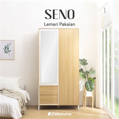 Promo Dekoruma SENO Lemari Pakaian Kayu Minimalis 2 Pintu Wardrobe