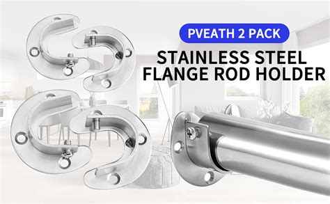 Pveath 2 Pack Stainless Steel Closet Pole Sockets Heavy Duty Closet