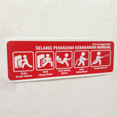 Jual Sign Sticker K Rambu Cara Menggunakan Selang Pemadam Api X Cm