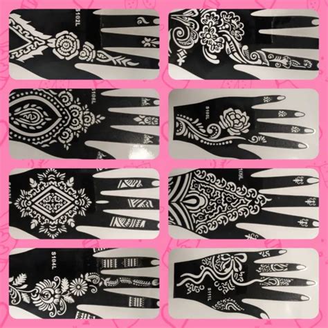 HENNA STENCILS BODY Art Mehndi Large Template Temporary Tattoo Glitter