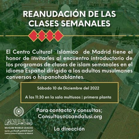 Reanudaci N De Clases De Islam En Espa Ol Centro Cultural Isl Mico De