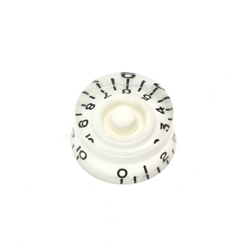 White Speed knobs vintage style numbers, fits USA split shaft pots.