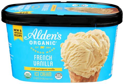 Aldens Organic French Vanilla Ice Cream 48 Fluid Ounce 3 Per Case