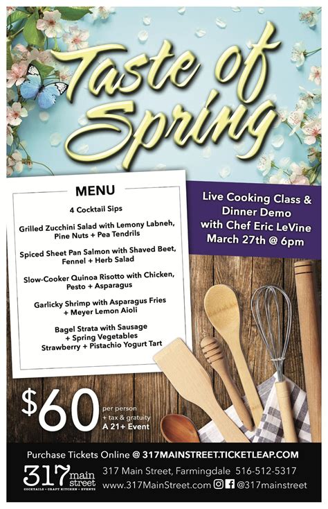 Taste Of Spring Cooking Class Tickets In Farmingdale Ny United States