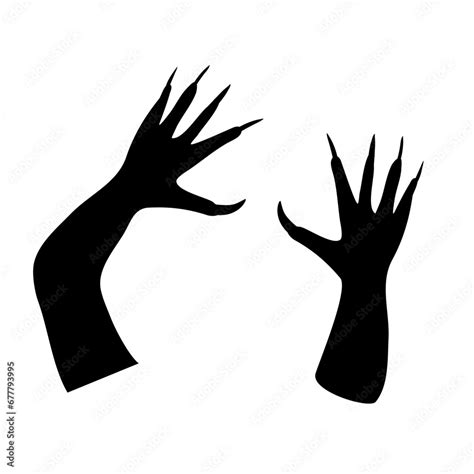 Halloween Hand Silhouette Zombie Hand Vector Creepy Zombie Crooked