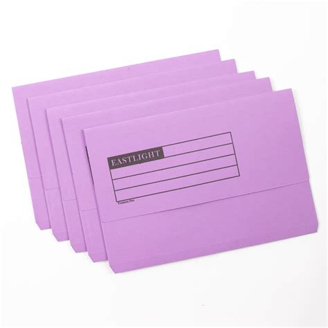 G1832495 EASTLIGHT Document Wallets Foolscap Purple Pack Of 50