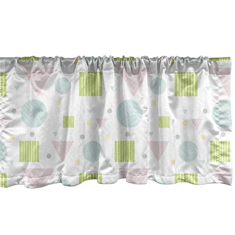 Pastel Window Valance Pack Of 2 Abstract Art Geometric In Pastel