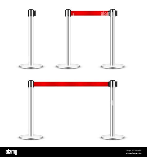 Realistic Vector Retractable Belt Stanchion Crowd Control Barrier