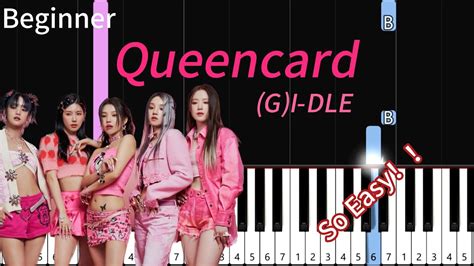 Queencard 여자 아이들 G I DLE Easy piano tutorial 簡單鋼琴入門 YouTube