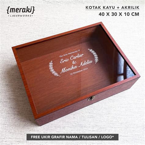 Jual Kotak Kayu Akrilik X X Engsel Box Kayu Grafir Nama Tulisan