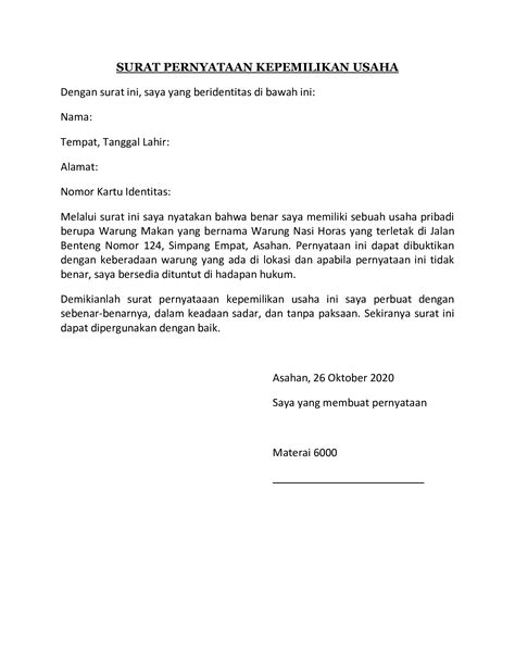 Contoh Surat Pernyataan Harta Yayasan Surat Permohonan Desain Sexiz Pix