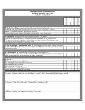 Fillable Online Hospitalist Cumc Columbia Session Evaluation Form