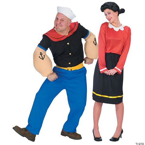 Adults Popeye & Olive Oyl Couples Costumes