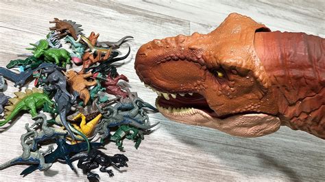 Super Colossal T Rex Eats 50 Mini Dinosaurs Toys Jurassic World