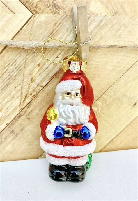 Kurt Adler Polonaise Blown Glass Santa Christmas Ornament Tree 4 Etsy