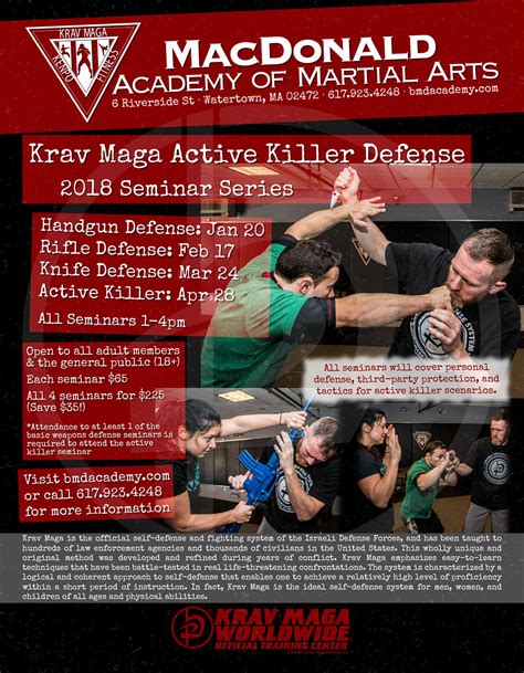 Krav Maga 2018 Active Killer Seminar Flyer Macdonald Academy Of