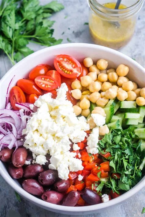 The Best Greek Chickpea Salad 15 Minutes The Kitchen Girl