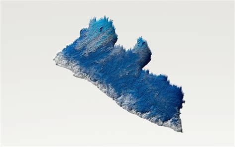 Premium Photo 3d Deep Blue Water Liberia Map Shaded Relief Texture