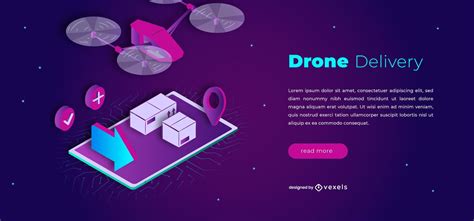 Drone Delivery Slider Design Vector Download