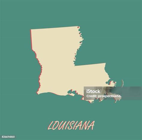 Louisiana State Of United States Map Vector Outlines In A 3d