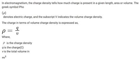 Volume Charge Density Formula Tutor Ttd