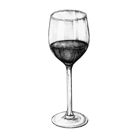 Premium Vector Hand Drawn Red Wine Glass