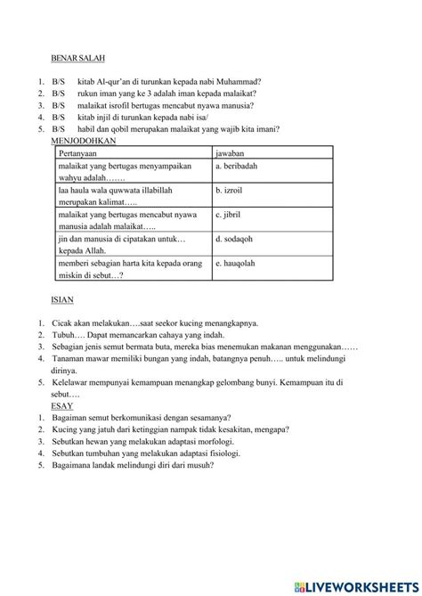 contoh  worksheet  worksheets
