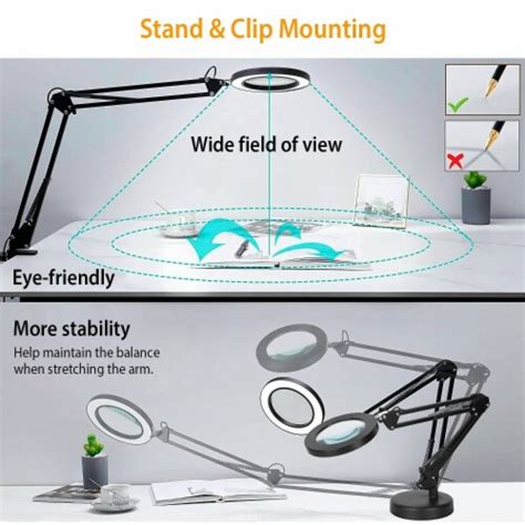 Led Magnifier Desk Lamp X Magnifying Glass With Light Swing Arm Desk