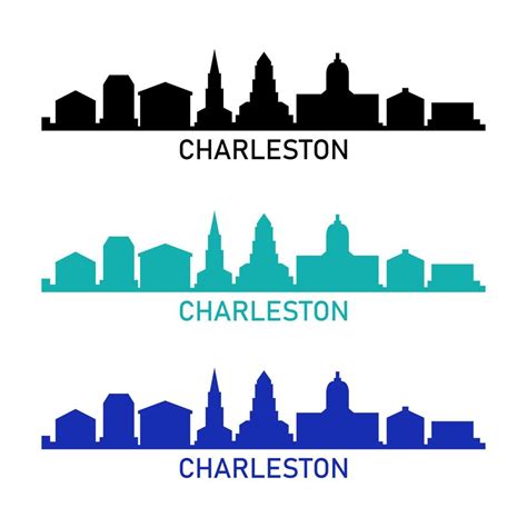 Charleston Skyline Sobre Fondo Blanco 3688213 Vector En Vecteezy