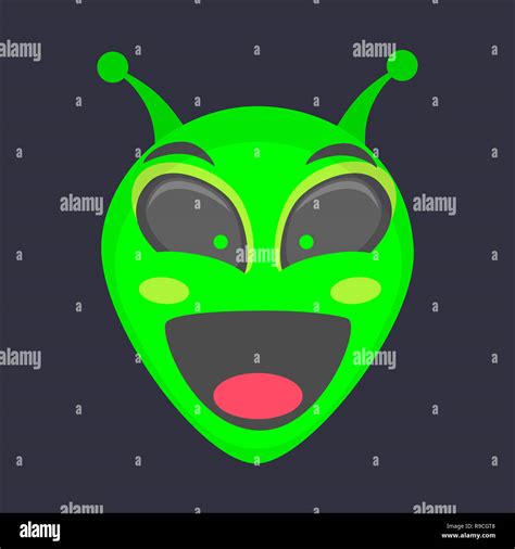 Alien Head Alien Face Emoji Humanoid Icon Illustration Stock Photo