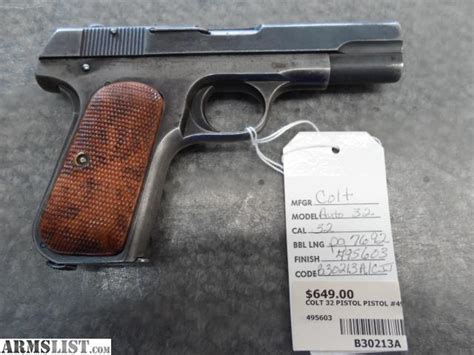 Armslist For Sale Colt Automatic Auto 32 Pistol