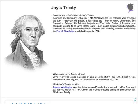Siteseen American Historama Jays Treaty Article For 9th 10th Grade