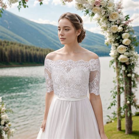 Off-Shoulder Lace Bolero Wedding jacket wedding dress topper – Tulip Bridal