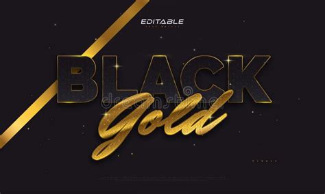 Elegant And Luxurious Black And Gold Text Style With Glitter Effect