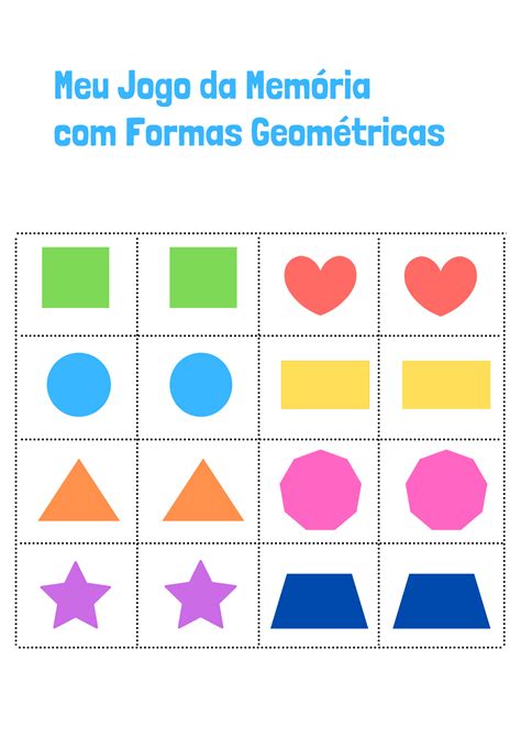 Jogo Da Memória Formas Geométricas Para Imprimir - Jogo Da Memoria Formas Geometricas - RETOEDU
