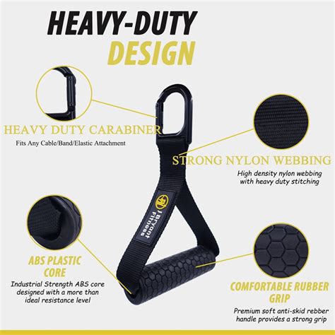 Heavy Duty Gym Handles Solid Abs Cores With Carabi Grandado